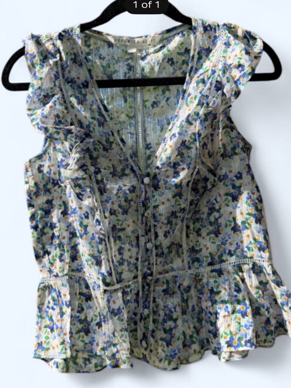 Veronica Beard floral cotton blouse size 2